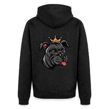 Couronne pour chien Staffordshire Bull Terrier - Veste à capuche bio Premium Unisexe - noir - Dos - Nico (187cm)