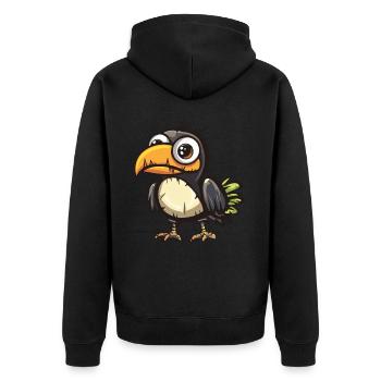 Toucan Bird Halloween Zombie - Unisex Premium Organic Zip Hoodie - black - Back - Nico (187cm)