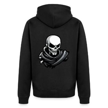 Skull Halloween Comic - Unisex Premium Bio Zip Hoodie - Schwarz - Hinten - Nico (187cm)