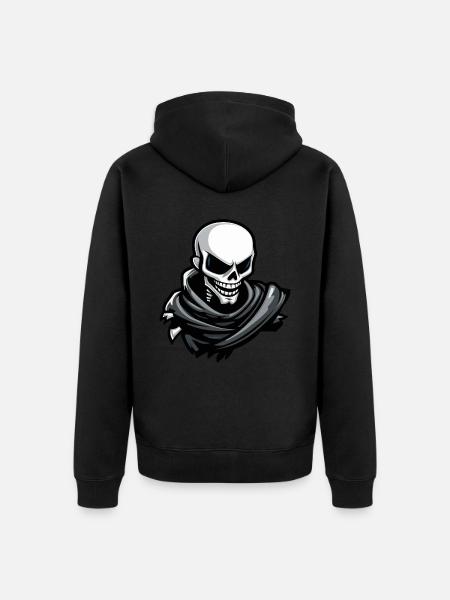 Skull Halloween Comic - Unisex Premium Bio Zip Hoodie - Schwarz