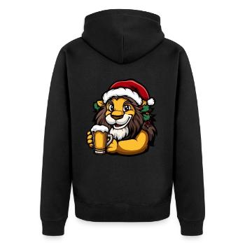 Lion Noël Bière Drôle - Veste à capuche bio Premium Unisexe - noir - Dos - Nico (187cm)
