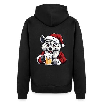 Hyène Noël Bière Drôle - Veste à capuche bio Premium Unisexe - noir - Dos - Nico (187cm)