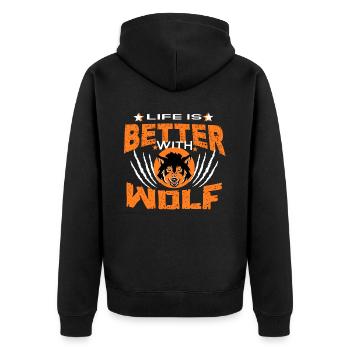 WOLF - Veste à capuche bio Premium Unisexe - noir - Dos - Nico (187cm)