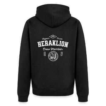 Heraklion crew member - Veste à capuche bio Premium Unisexe - noir - Dos - Nico (187cm)