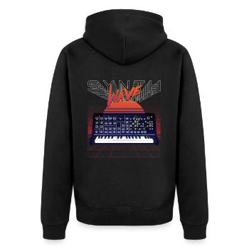 Synthesizer, Recording Studio, Waveform, Synthesis, Electro - Unisex Premium Organic Zip Hoodie - black - Back - Nico (187cm)