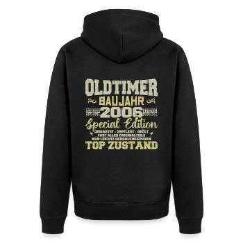 Vintage 2006 Born Retro Birthday Vintage - Unisex Premium Organic Zip Hoodie - black - Back - Nico (187cm)