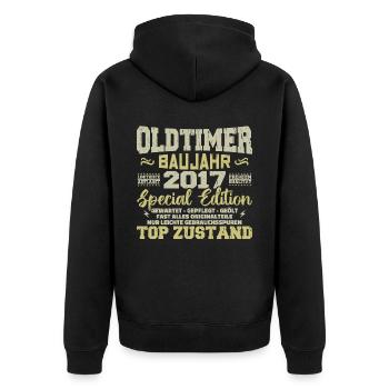 Millésime 2017 Né Rétro Anniversaire Millésime - Veste à capuche bio Premium Unisexe - noir - Dos - Nico (187cm)