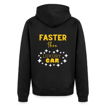 plus rapide que les voitures de luxe - Veste à capuche bio Premium Unisexe - noir - Dos - Nico (187cm)
