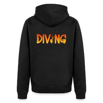 Tauchen Diving - Unisex Premium Bio Zip Hoodie - Schwarz - Hinten - Nico (187cm)