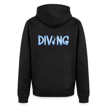 diving - Unisex Premium Bio Zip Hoodie - Schwarz - Hinten - Nico (187cm)