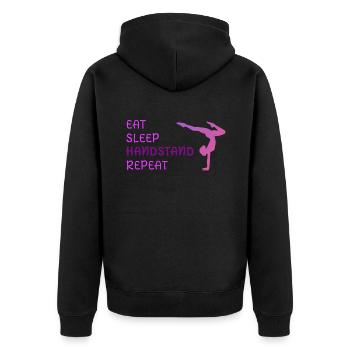 Eat Sleep Handstand Répéter - Veste à capuche bio Premium Unisexe - noir - Dos - Nico (187cm)