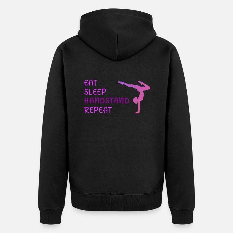 Eat Sleep Handstand Répéter - Veste à capuche bio Premium Unisexe - noir