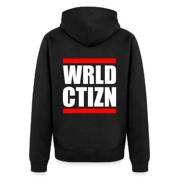 Wrld ctizn - world citizen - Veste à capuche bio Premium Unisexe - noir - Dos - Nico (187cm)