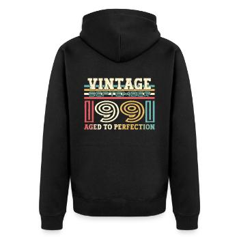 Septembre Né 1991 31ème anniversaire Cadeau - Veste à capuche bio Premium Unisexe - noir - Dos - Nico (187cm)