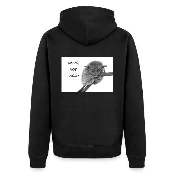 Nope, not today - Unisex Premium Bio Zip Hoodie - Schwarz - Hinten - Nico (187cm)