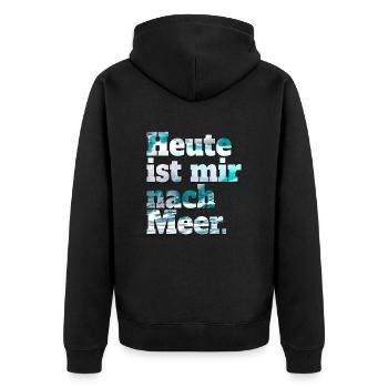 Today is me after sea beach summer & surfing - Unisex Premium Organic Zip Hoodie - black - Back - Nico (187cm)