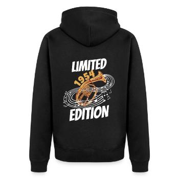 Tenor Tenorhorn Barithorn 1954 Geburtstag - Unisex Premium Bio Zip Hoodie - Schwarz - Hinten - Nico (187cm)