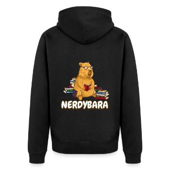 Nerdybara Capybara - Veste à capuche bio Premium Unisexe - noir - Dos - Nico (187cm)