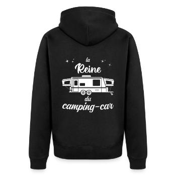Idée Cadeau D'anniversaire Femme Camping Car - Veste à capuche bio Premium Unisexe - noir - Dos - Nico (187cm)