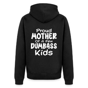 Stolze Mutter von ein paar Kindern Muttertag - Unisex Premium Bio Zip Hoodie - Schwarz - Hinten - Nico (187cm)