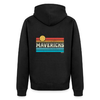 Mavericks Beach Californie Retro Surf Trip Surfeur - Veste à capuche bio Premium Unisexe - noir - Dos - Nico (187cm)