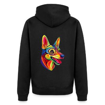 Jouet russe Terrier Chien Jouet russe Russkiy - Veste à capuche bio Premium Unisexe - noir - Dos - Nico (187cm)