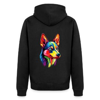Jouet russe Terrier Chien Jouet russe Russkiy - Veste à capuche bio Premium Unisexe - noir - Dos - Nico (187cm)