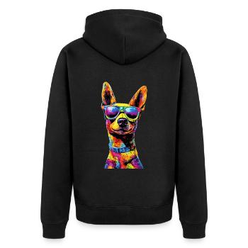 Jouet russe Terrier Chien Jouet russe Russkiy - Veste à capuche bio Premium Unisexe - noir - Dos - Nico (187cm)