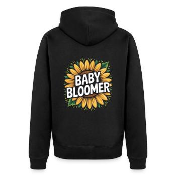 Garten Baby Bloomer Gärtner Spruch Sonnenblumen - Unisex Premium Bio Zip Hoodie - Schwarz - Hinten - Nico (187cm)