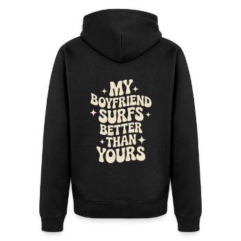 Surfez mon petit ami surfe mieux que le vôtre surfeur - Veste à capuche bio Premium Unisexe - noir - Dos - Nico (187cm)
