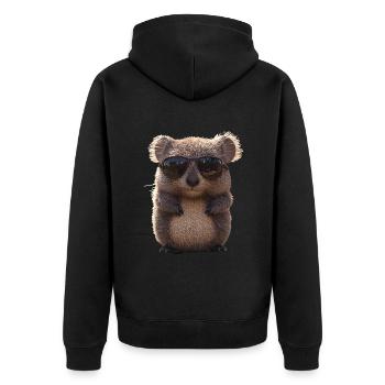 Wombat Australien Beuteltier Süßer Wombat - Unisex Premium Bio Zip Hoodie - Schwarz - Hinten - Nico (187cm)