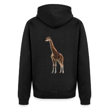 Girafe Afrique Amour Safari Nature sauvage Girafes mignonnes - Veste à capuche bio Premium Unisexe - noir - Dos - Nico (187cm)