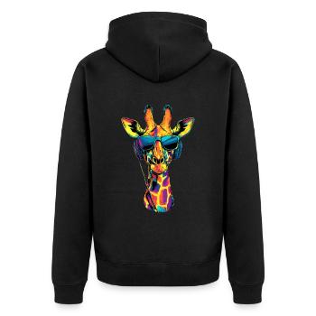 Girafe Afrique Amour Safari Nature sauvage Girafes mignonnes - Veste à capuche bio Premium Unisexe - noir - Dos - Nico (187cm)