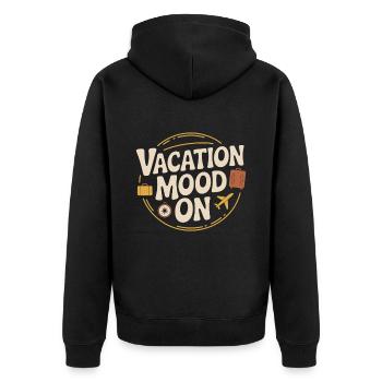 Vacation Mood On Sommer Festival Reise Club Urlaub - Unisex Premium Bio Zip Hoodie - Schwarz - Hinten - Nico (187cm)