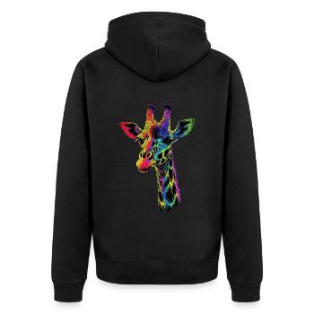 Girafe Afrique Amour Safari Nature sauvage Girafes mignonnes - Veste à capuche bio Premium Unisexe - noir - Dos - Nico (187cm)