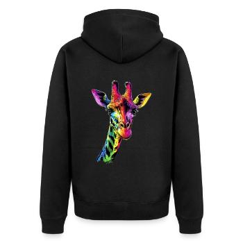 Girafe Afrique Amour Safari Nature sauvage Girafes mignonnes - Veste à capuche bio Premium Unisexe - noir - Dos - Nico (187cm)