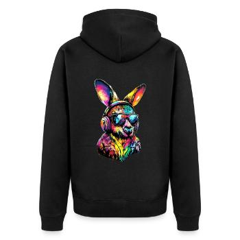 Wallaby Australie Outback Kangourou doux sauvage - Veste à capuche bio Premium Unisexe - noir - Dos - Nico (187cm)