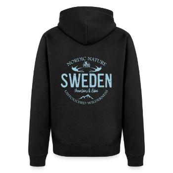 Nordic Nature - Suède - Veste à capuche bio Premium Unisexe - noir - Dos - Nico (187cm)