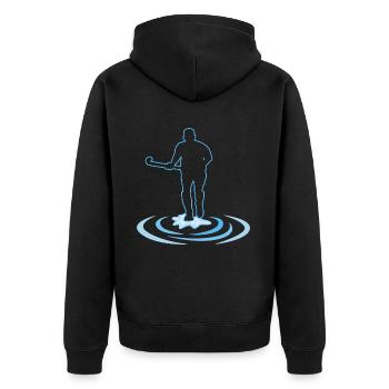 Hockey sur gazon Joueur de hockey sur gazon Temps mort hockey - Veste à capuche bio Premium Unisexe - noir - Dos - Nico (187cm)
