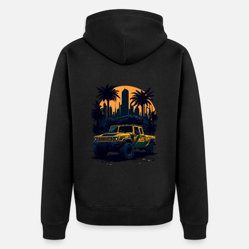 Aventure hors route | 4x4 - Veste à capuche bio Premium Unisexe - noir