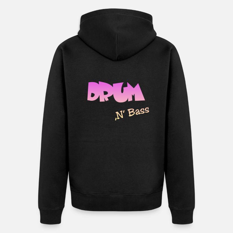 Drum n Bass, Techno, Minimal - Unisex Premium Bio Zip Hoodie - Schwarz