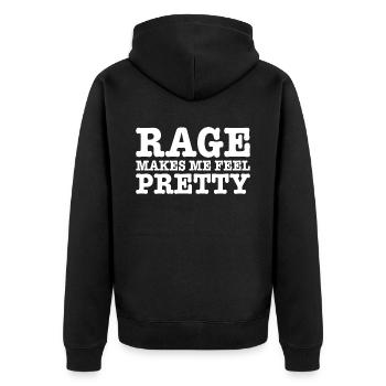 Rage Makes Me Feel Pretty, Humor Saying, Sarcastic - Veste à capuche bio Premium Unisexe - noir - Dos - Nico (187cm)