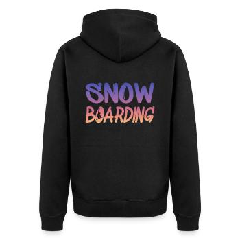 snowboarding - Unisex Premium Bio Zip Hoodie - Schwarz - Hinten - Nico (187cm)
