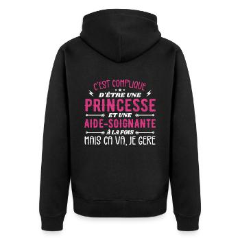 Princesse et Aide-soignante - Veste à capuche bio Premium Unisexe - noir - Dos - Nico (187cm)