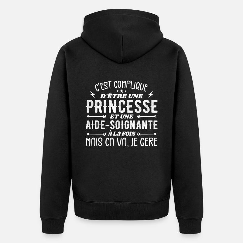 Princesse et Aide-soignante - Veste à capuche bio Premium Unisexe - noir