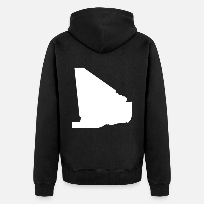 Drapeau de la carte du Mali - Veste à capuche bio Premium Unisexe - noir