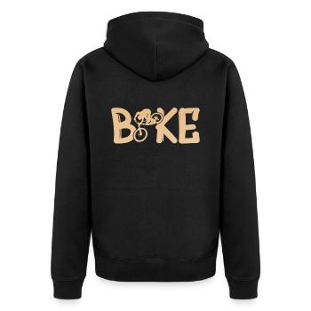 BIKE - Unisex Premium Bio Zip Hoodie - Schwarz - Hinten - Nico (187cm)