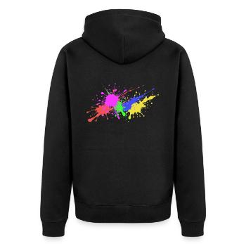 Fun - Splashes Geburtstagsgeschenk witzig - Unisex Premium Bio Zip Hoodie - Schwarz - Hinten - Nico (187cm)