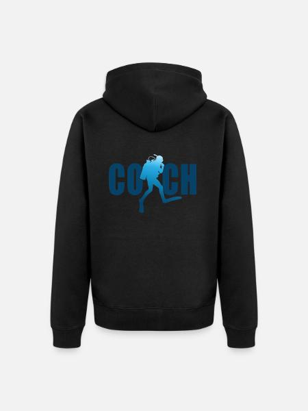 Scuba diving coach diver coach - Unisex Premium Organic Zip Hoodie - black