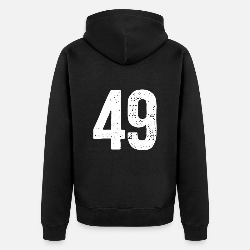 49 Numéros Blanc - Veste à capuche bio Premium Unisexe - noir